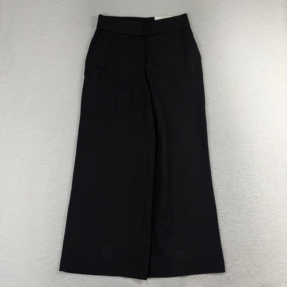 INC Core Ponte Wide Leg Black Pants PM 28x28 Dressy Knit Stretch Pockets